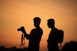 Sunset photograph of photographer and observer