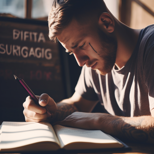 Man trying to learn.